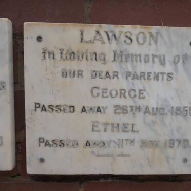 LAWSON George -1959 &amp; Ethel -1970