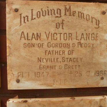 LANGE Alan Victor 1947-1986