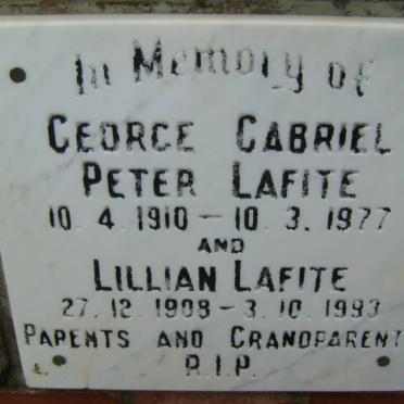 LAFITE George Gabriel Peter 1910-1977 &amp; Lillian 1908-1993