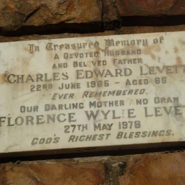 LEVETT Charles Edward -1965 &amp; Florence Wylie -1978