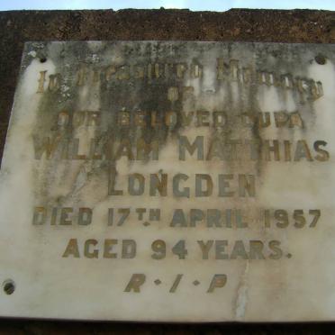 LONGDEN William Matthias -1957