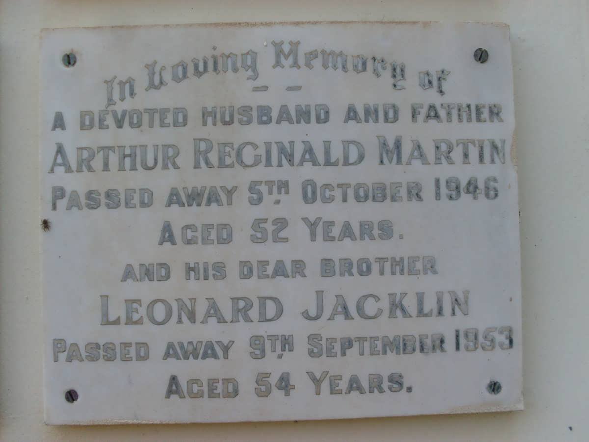 MARTIN Arthur Reginald -1946 :: JACKLIN Leonard -1953
