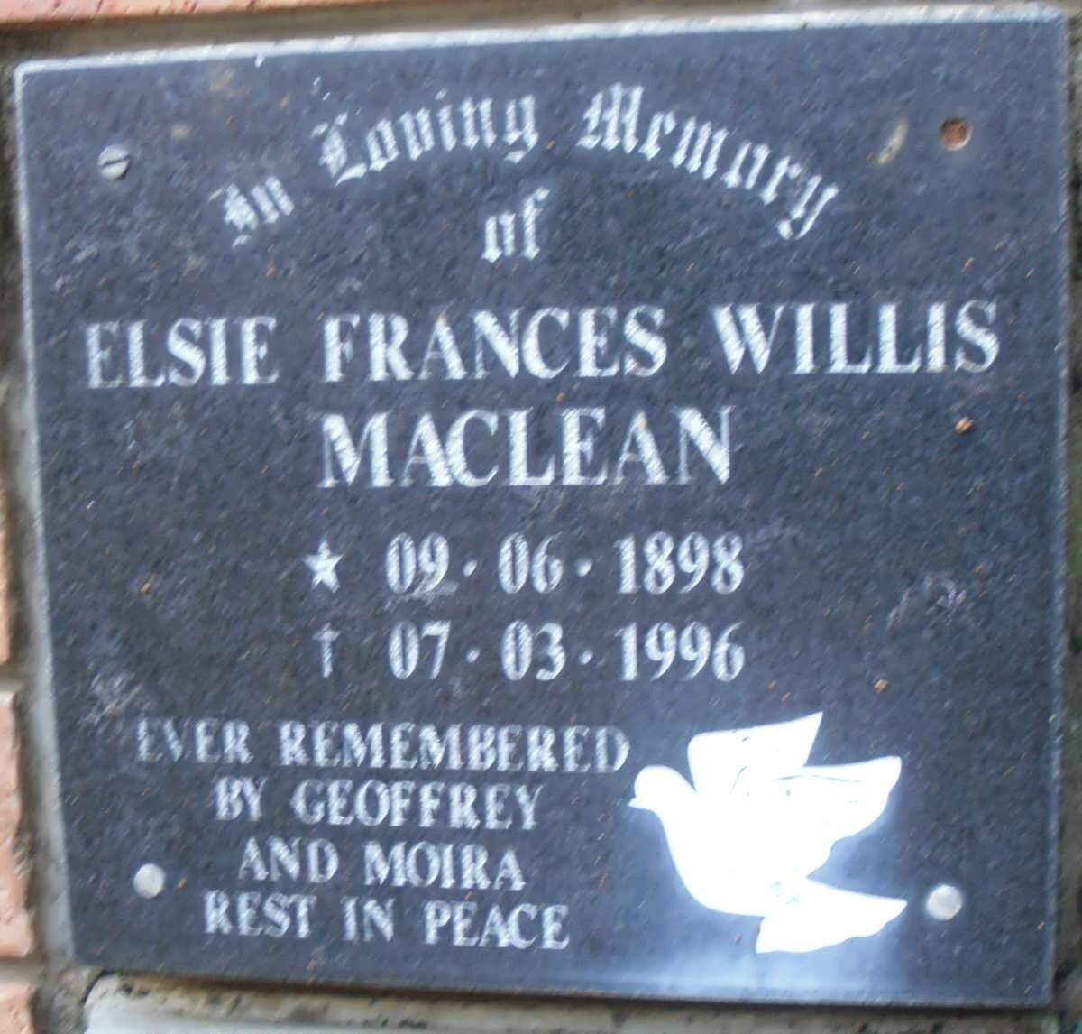 MACLEAN Elsie Frances Willis 1898-1996