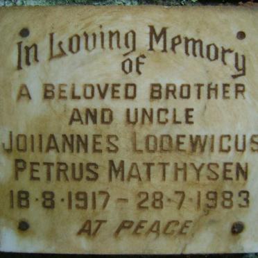 MATTHYSEN Johannes Lodewicus Petrus 1917-1983