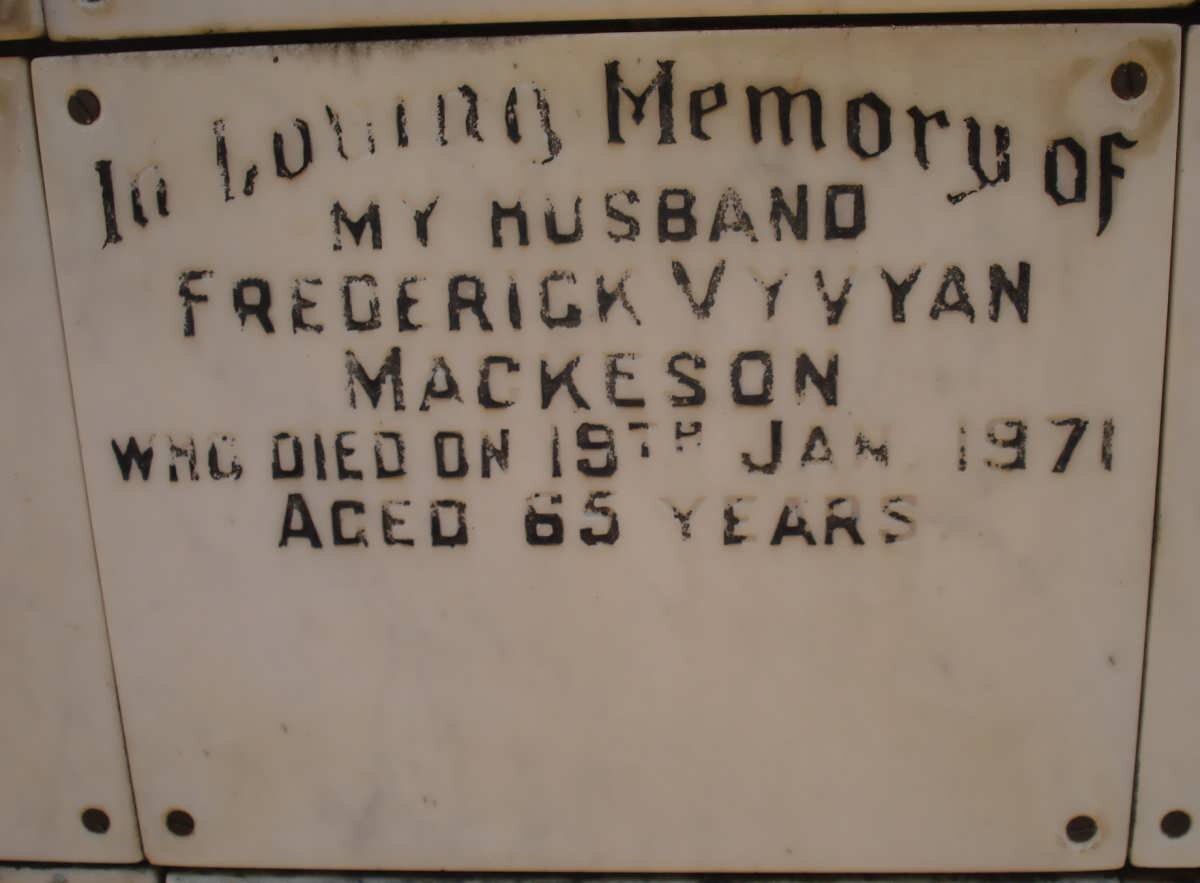 MACKESON Frederick Vyvyan -1971