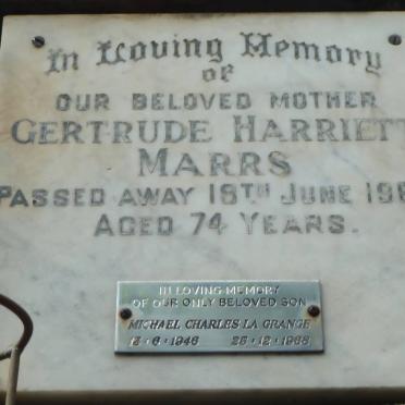 MARRS Gertrude Harriett -1964 :: LA GRANGE Michael Charles 1946-1968