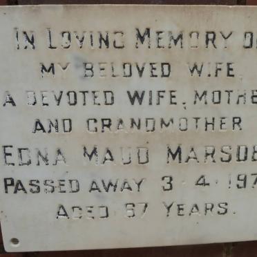 MARSDEN Edna Maud -1972