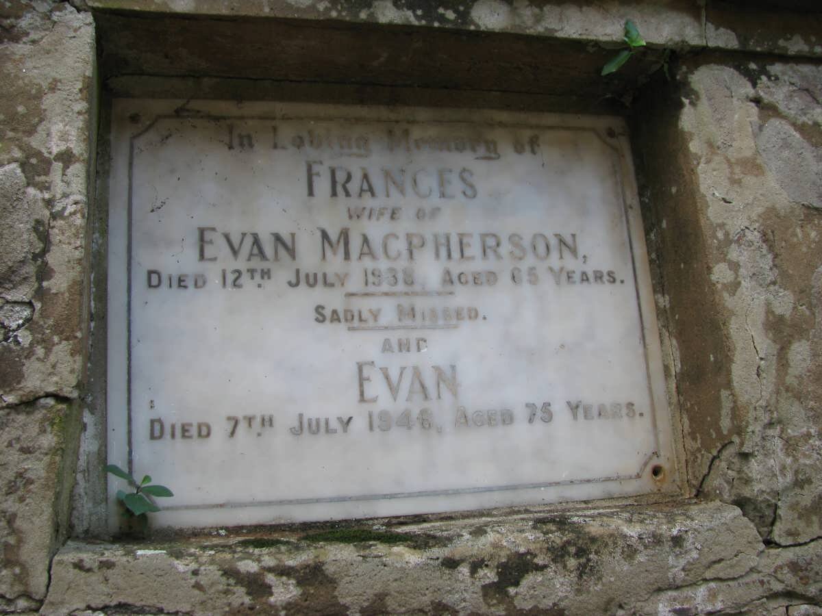 MACPHERSON Evan -1946 &amp; Frances -1938