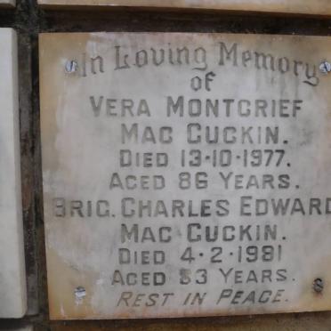 MAC GUCKIN Charles Edward -1981 &amp; Vera MONTCRIEF -1977