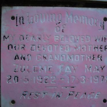 MAY Zuleme Fay 1922-1978