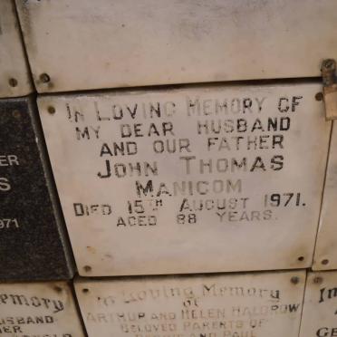 MANICOM John Thomas -1971