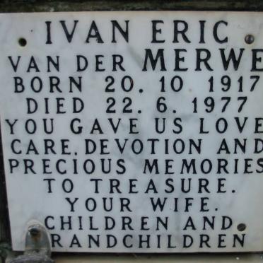 MERWE Ivan Eric, van der 1917-1977 