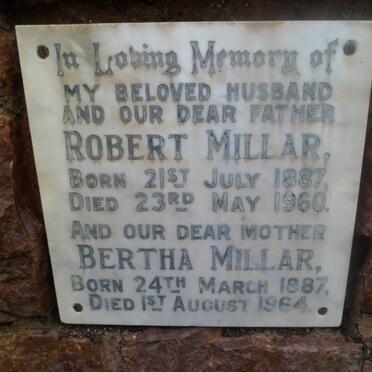 MILLAR Robert 1887-1960 &amp; Bertha 1887-1964