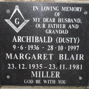 MILLER Archibald 1936-1997 &amp; Margaret Blair 1935-1981