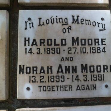 MOORE Harold 1890-1984 &amp; Norah Ann 1899-1991