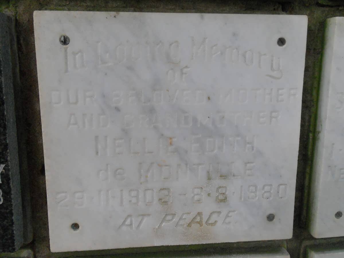MONTILLE Nellie Edith, De 1903-1980