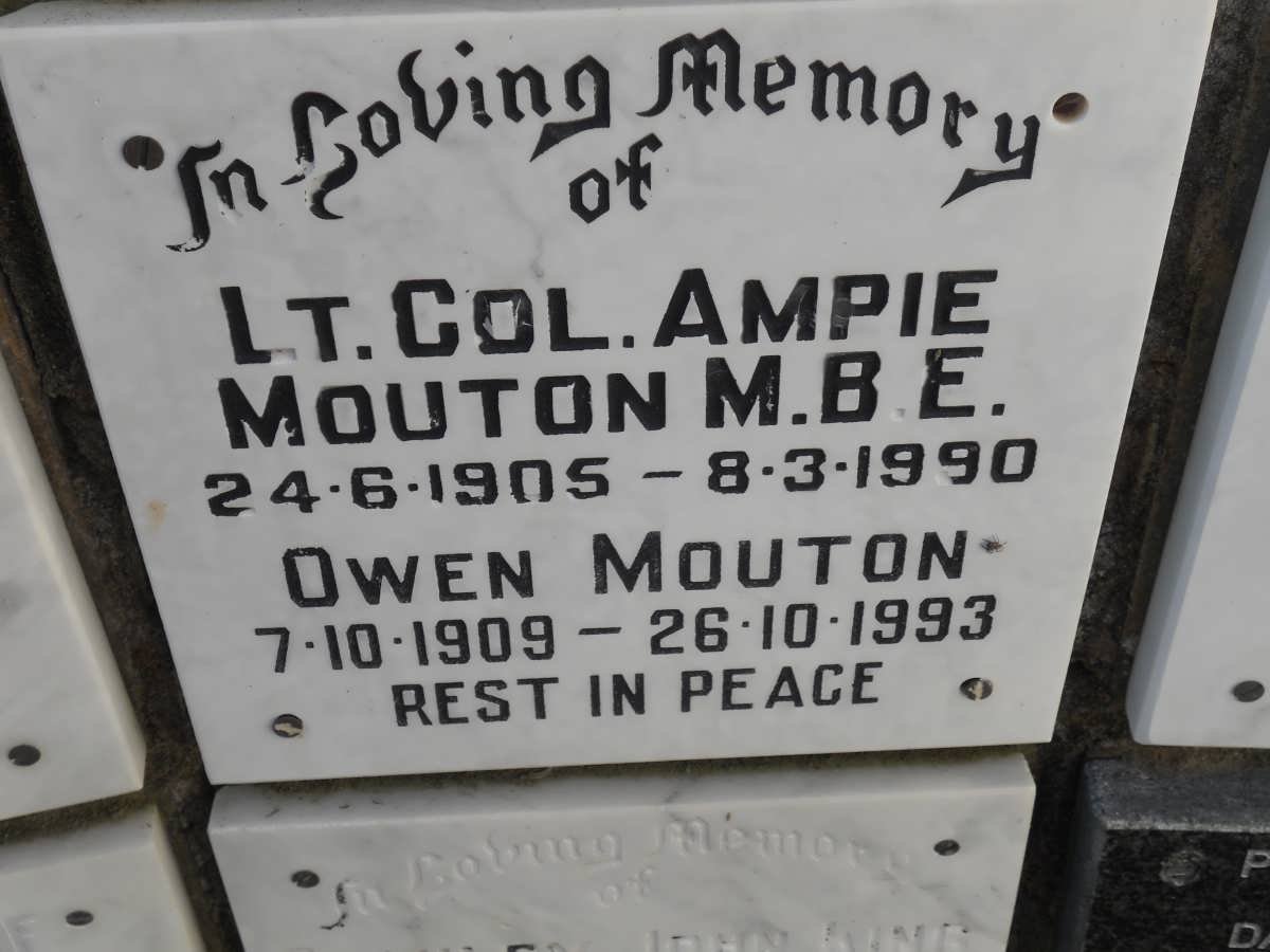 MOUTON Ampie 1905-1990 :: MOUTON Owen 1909-1993