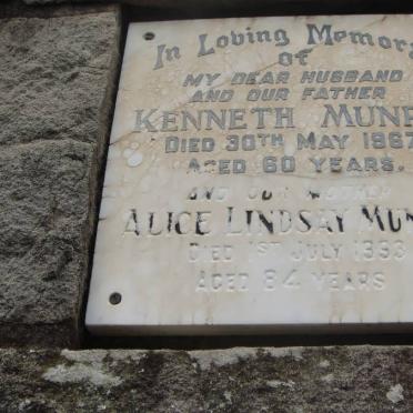 MUNRO Kenneth -1967 &amp; Alice Lindsay -1993