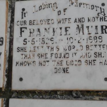 MUIR Frankie 1929-1989