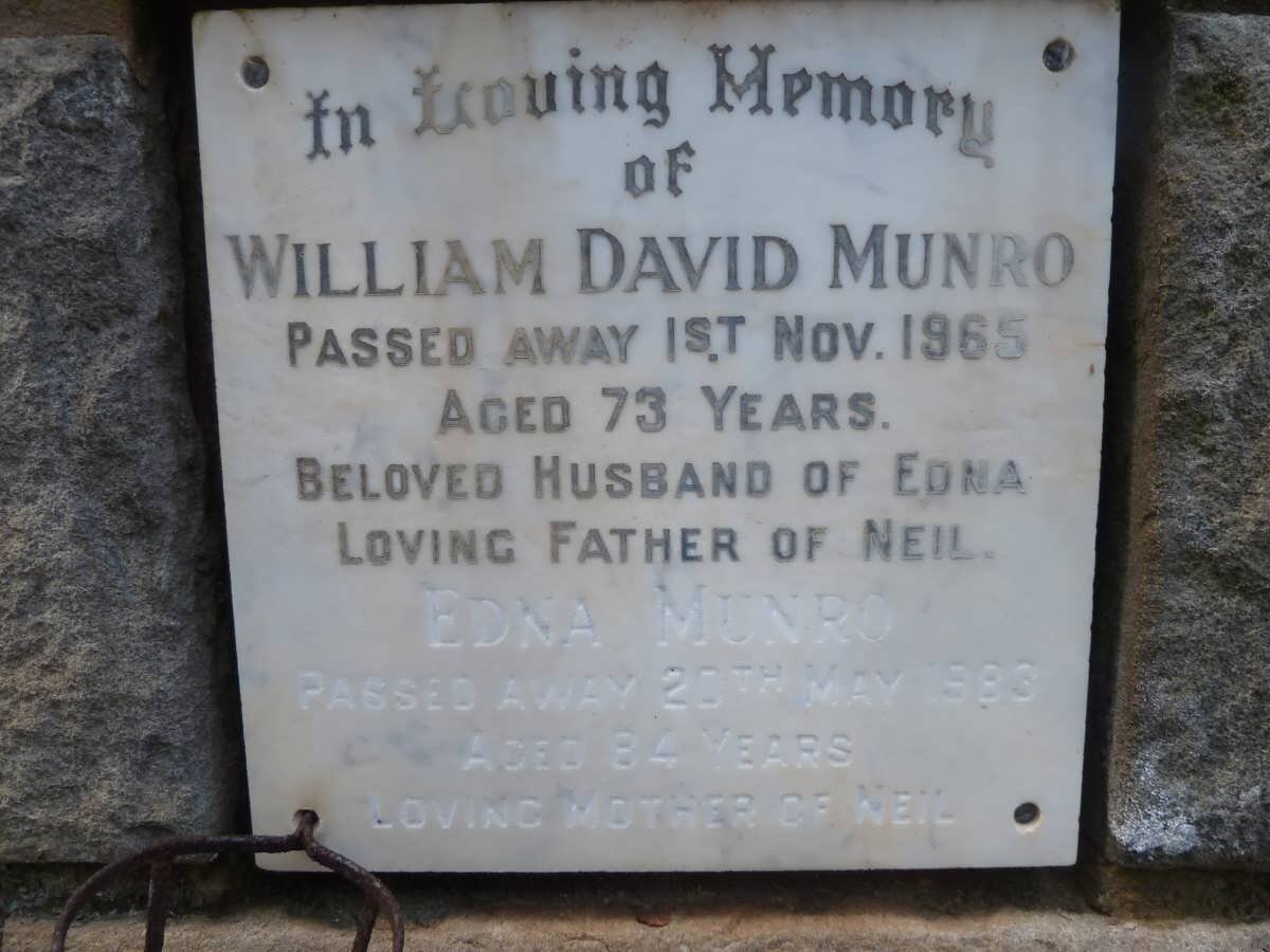 MUNRO William David -1965 &amp; Edna -1983