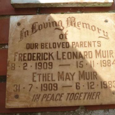 MUIR Frederick Leonard 1909-1984 &amp; Ethel May 1909-1983