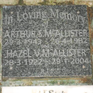 McALLISTER Arthur S. 1943-1982 &amp; Hazel V. 1922-2004