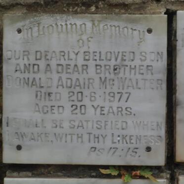 McWALTER Donald Adair -1977