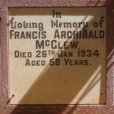 McGLEW Francis Archibald  -1934
