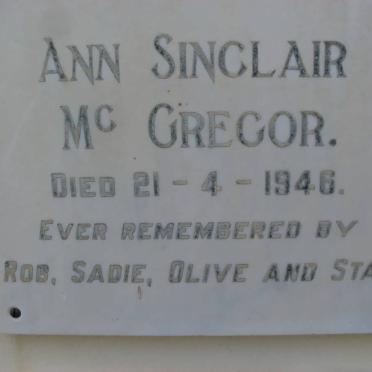 Mc GREGOR Ann Sinclair -1946