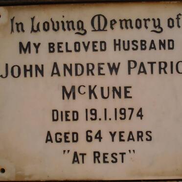 Mc Kune John Andrew Patrick -1974