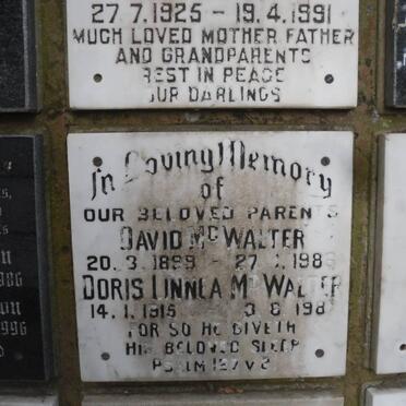 McWALTER David 1899-1986 &amp; Doris Linnea 1915-1987