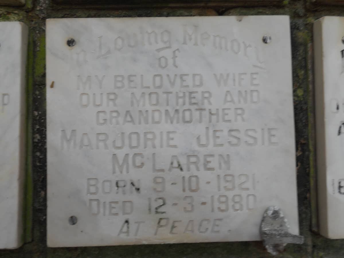 McLAREN Marjorie Jessie 1921-1980