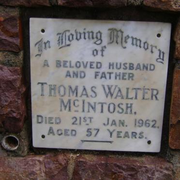 McINTOSH Thomas Walter -1962