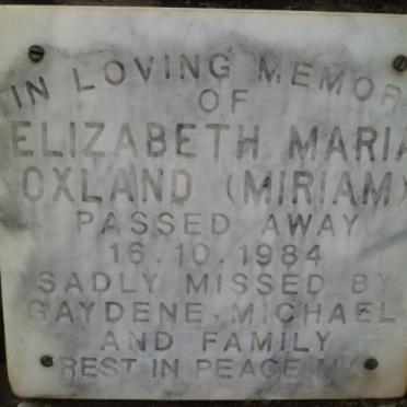 OXLAND Elizabeth Maria -1984