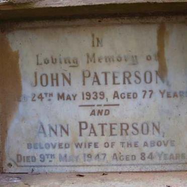 PATERSON John -1939 &amp; Ann  -1947