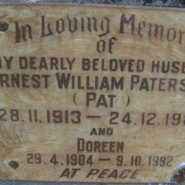PATERSON Ernest William 1913-1982 &amp; Doreen 1904-1992