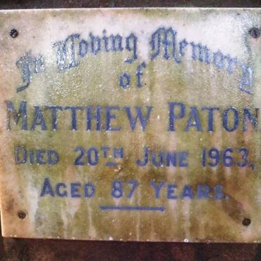 PATON Matthew -1963