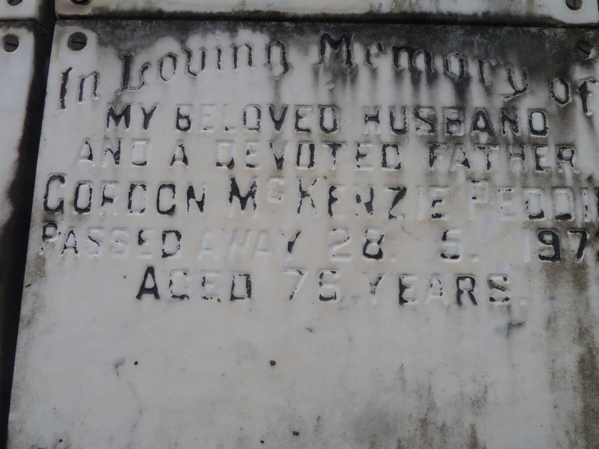 PEDDIE Gordon McKenzie -1973