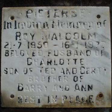 PIETERSE Roy Malcolm 1950-1977