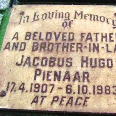 PIENAAR Jacobus Hugo 1907-1983