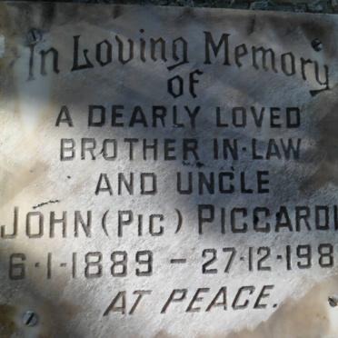PICCARDIE John 1889-1981