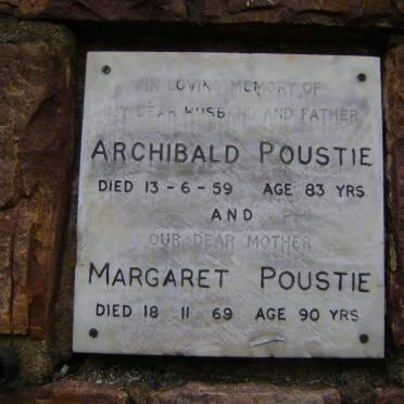POUSTIE Archibald -1959 &amp; Margaret -1969