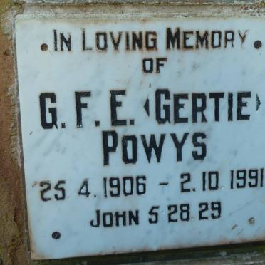 POWYS G.F.E. 1906-1991