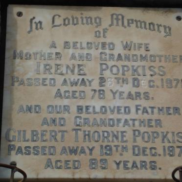 POPKISS Gilbert Thorne -1972 &amp; Irene -1970