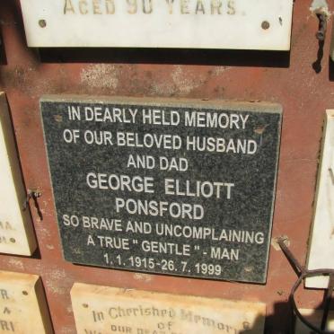 PONSFORD George Elliott 1915-1999