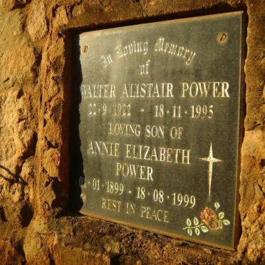 POWER Annie Elizabeth 1899-1999 :: POWER Walter Alistair 1922-1995