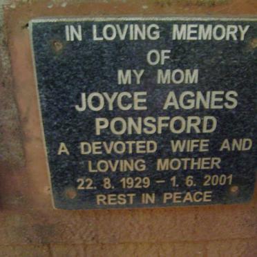 PONSFORD Joyce Agnes 1929-2001