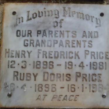 PRICE Henry Fredrick 1896-1981 &amp; Ruby Doris 1896-1984