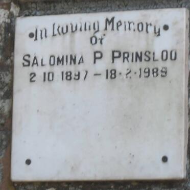 PRINSLOO Salomina P. 1897-1989