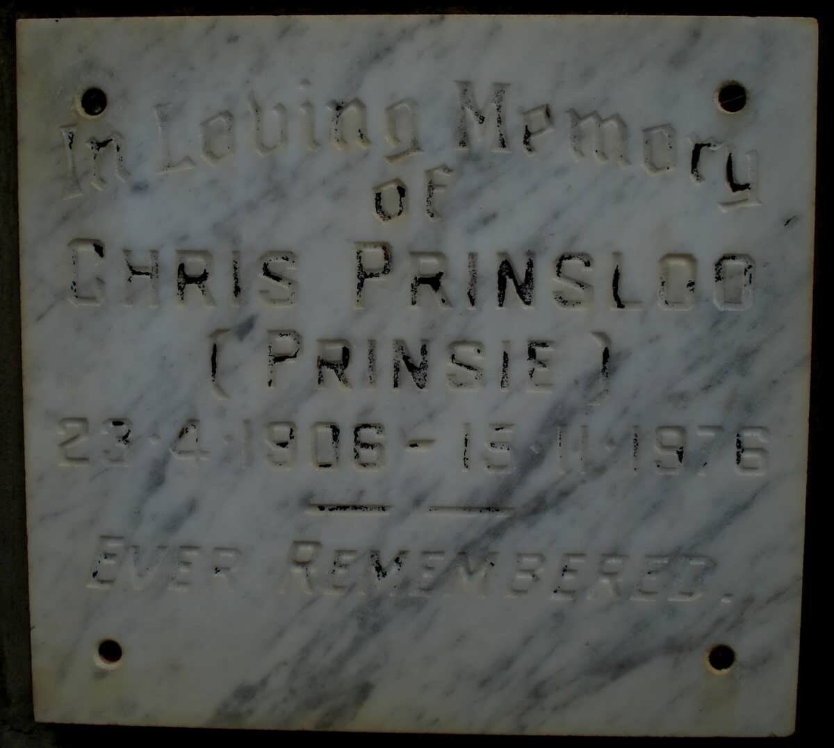 PRINSLOO Chris 1906-1976